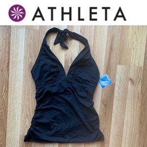 Athleta Tankini Halter Top XS Tall XST Black
